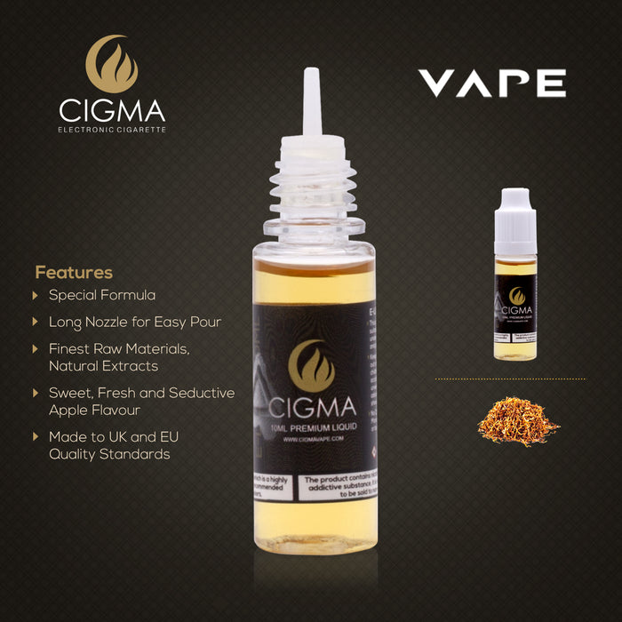 Cigma e-Liquid - Smooth Tobacco 18mg 10ml Bottle | Cigee