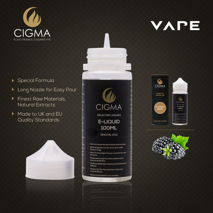 Cigma e-Liquid - Blackberry 0mg 100ml Shortfil | Cigee