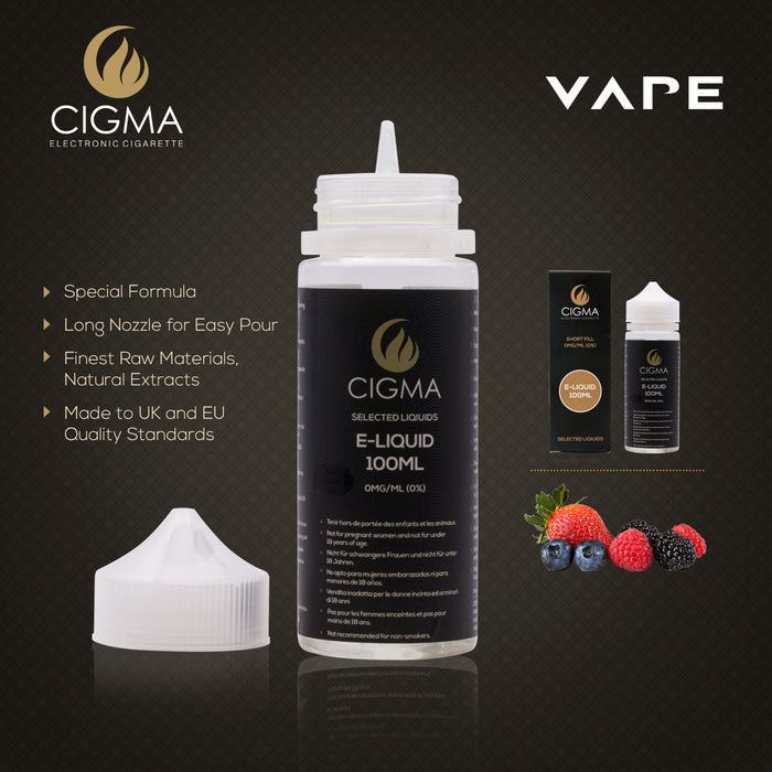 Cigma e-Liquid - Berry Mix 0mg 100ml Shortfil | Cigee