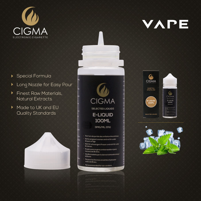 Cigma e-Liquid - Ice Mint 0mg 100ml Shortfill | Cigee