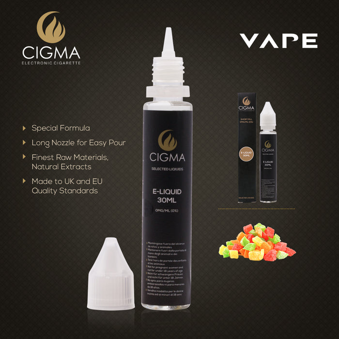 Cigma e-Liquid - Tutti Fruit 0mg 30ml Shortfill | Cigee