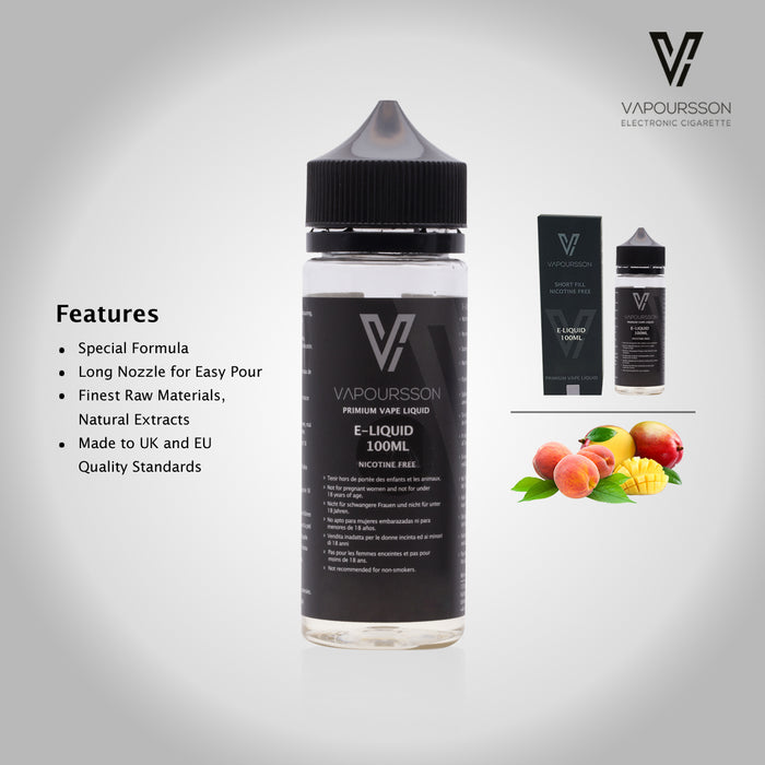 Vapoursson e-Liquid - Mango & Peach 0mg 100ml Shortfill | Cigee