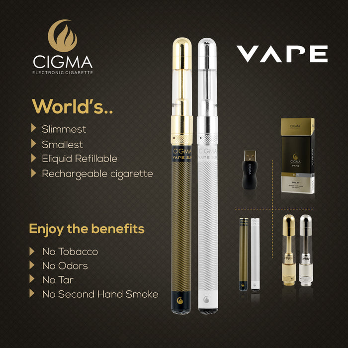 Cigma - Vape dual kit slim + Blackberry 2 pack 0mg + Silicon sucker