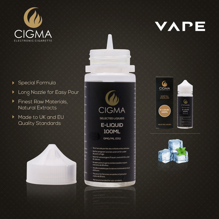 Cigma e-Liquid - Menthol 0mg 100ml Shortfill | Cigee