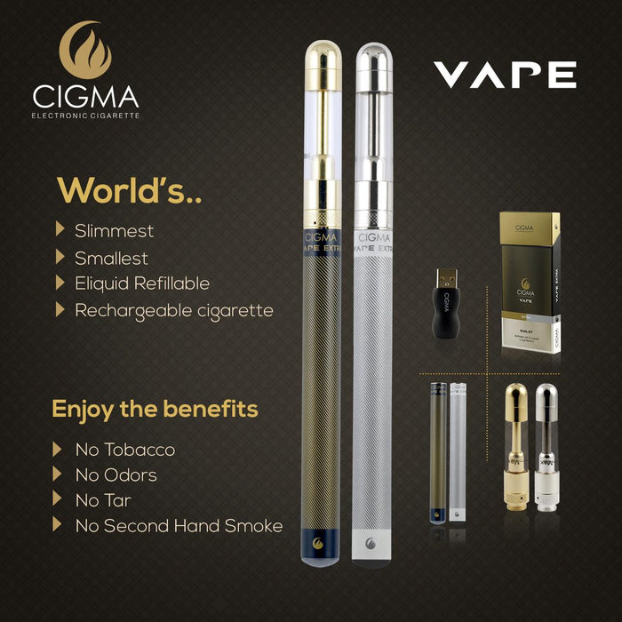 Cigma e-Cigarette Dual Extra - Refillable & Rechargeable Starter Kit | Cigee
