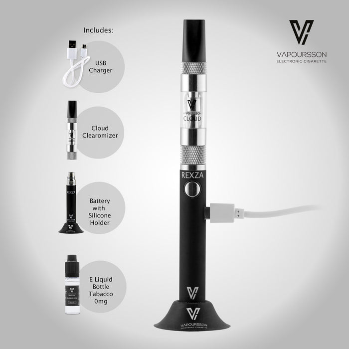 Vapoursson Rexza e-Cigarette - Refillable & Rechargeable Starter Kit + 5 x 10ml | Cigee