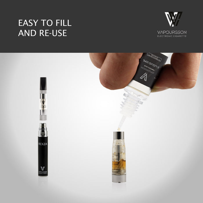 Vapoursson Rexza e-Cigarette - Refillable & Rechargeable Starter Kit + 5 x 10ml | Cigee