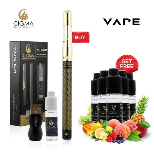 Cigma Slim Black with 10ml Tobacco liquid + eLiquid, 105856, 106130