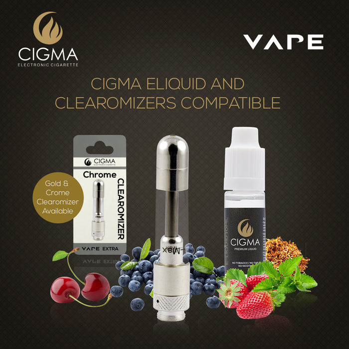 Cigma e-Cigarette Extra White - Refillable & Rechargeable Starter Kit + 5 x 10ml | Cigee