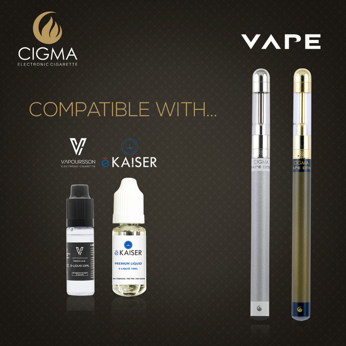 Cigma e-Cigarette Extra White - Refillable & Rechargeable Starter Kit + 5 x 10ml | Cigee