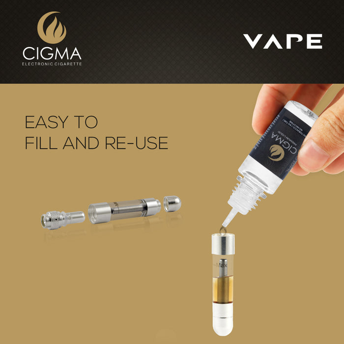 Cigma e-Cigarette Extra White - Refillable & Rechargeable Starter Kit + 5 x 10ml | Cigee