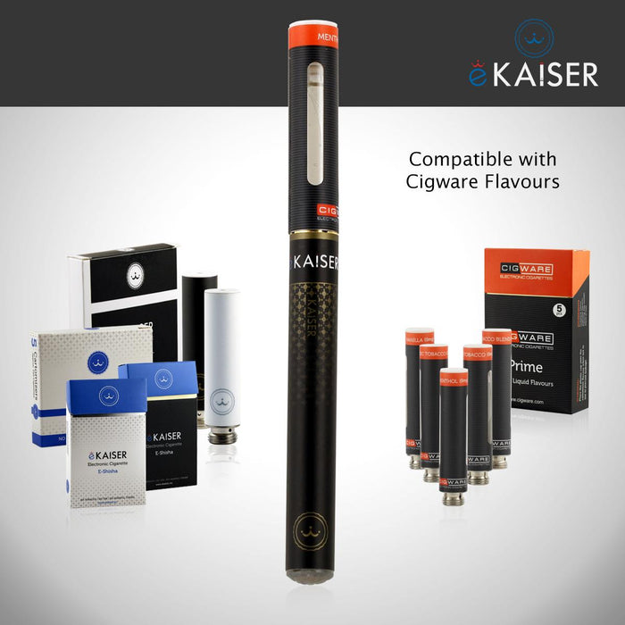 eKaiser Black e-Cigarette - Pre-filled & Rechargeable Starter Kit | Cigee