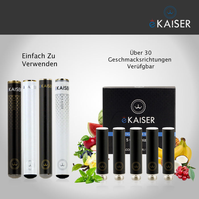 E Shisha E Liquid 5 Pack Black Cartomizer Vanilla Flavour eKaiser eShisha