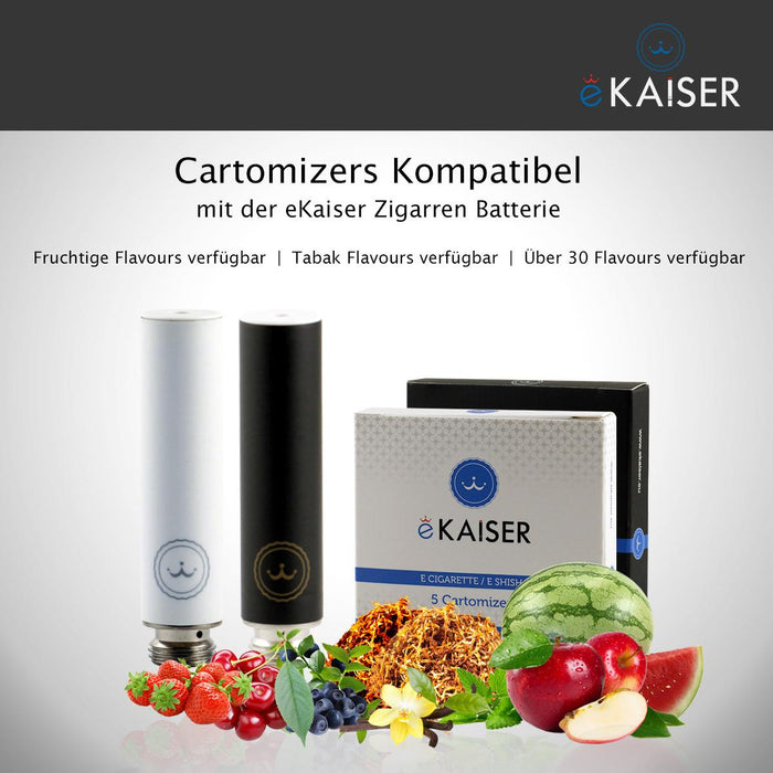 eKaiser e-Cigarette Black Cartomizer - Cigarette Tobacco 0mg x 5 Pack | Cigee