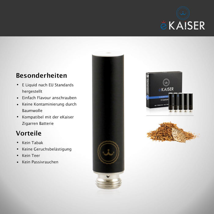 eKaiser e-Cigarette Black Cartomizer - Cigarette Tobacco 0mg x 5 Pack | Cigee
