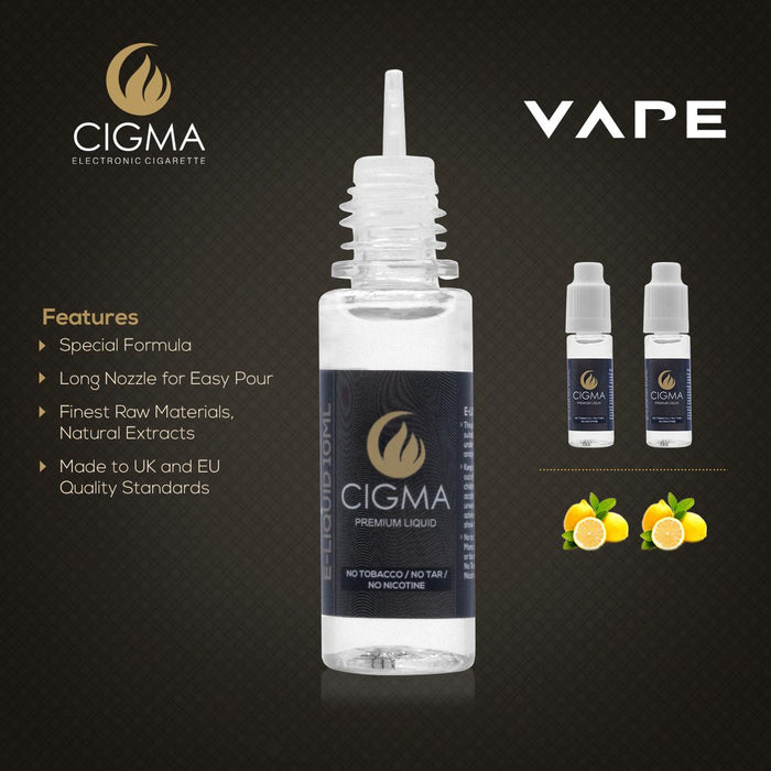 Cigma - Vape extra white + Lemon Soda 2 pack 0mg + Silicon sucker