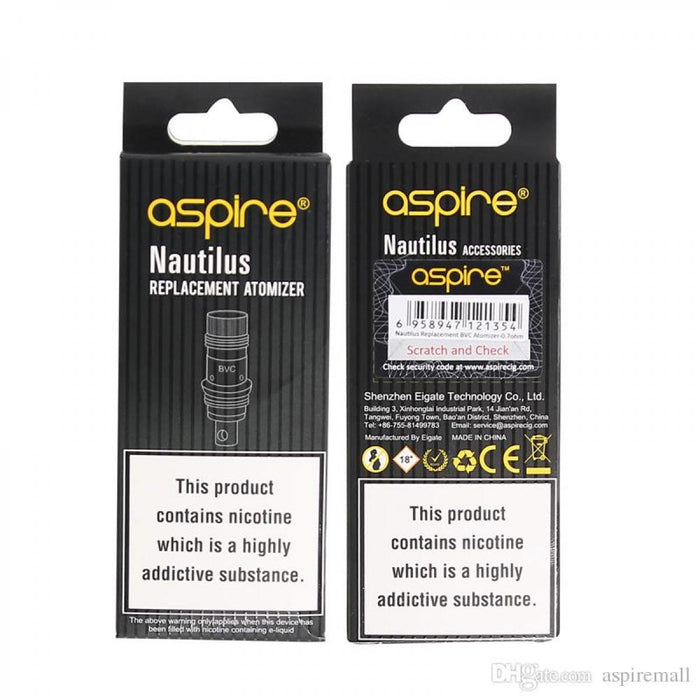 Aspire - Nautilus and Nautilus Mini BVC Coil Heads - 5 Pack