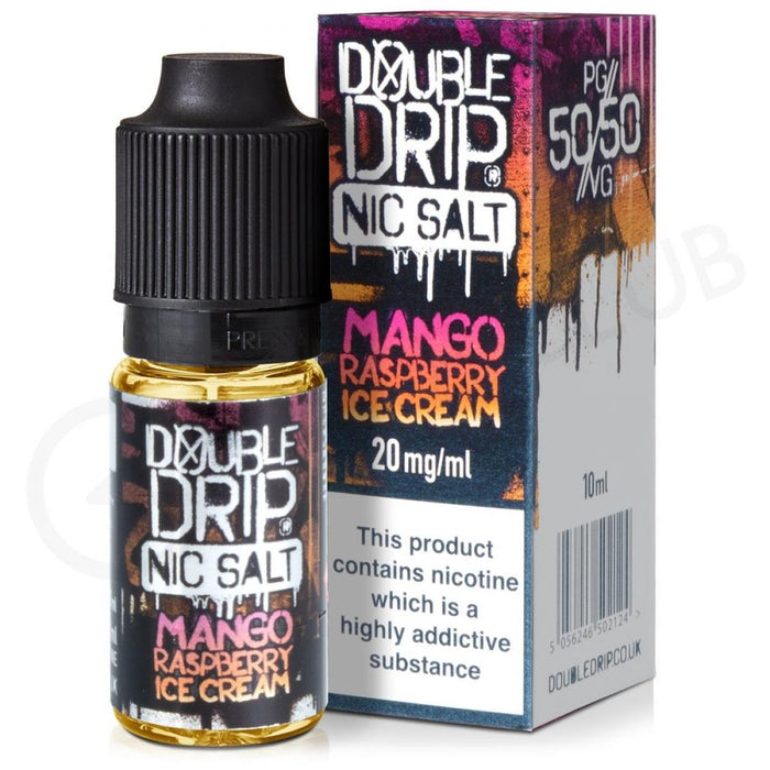 Double Drip - Nic Salt - Mango Raspberry Ice Cream - 10mg - 10ml