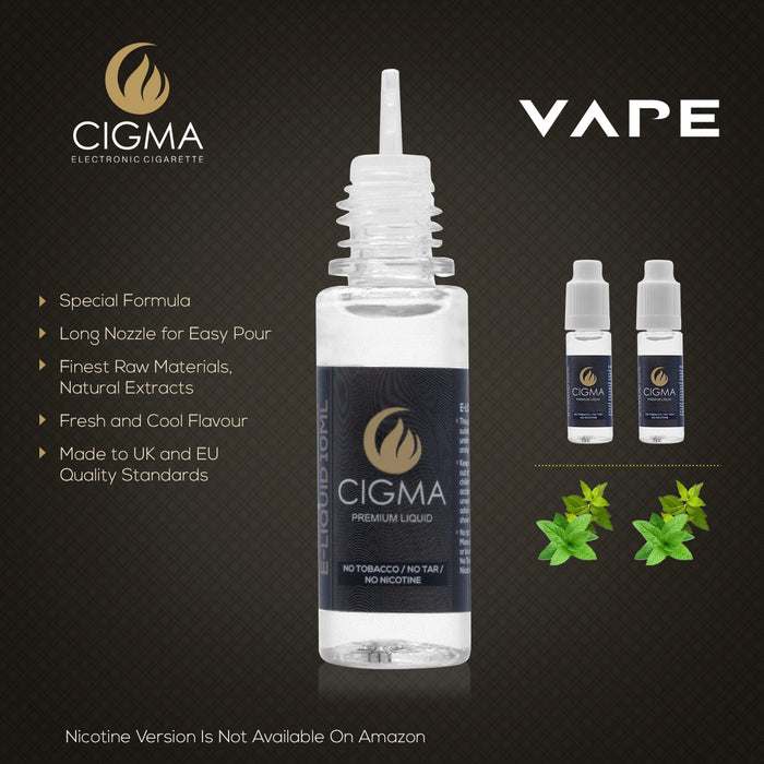 Cigma e-Liquid - Mint 0mg 10ml Bottle x 2 Pack | Cigee