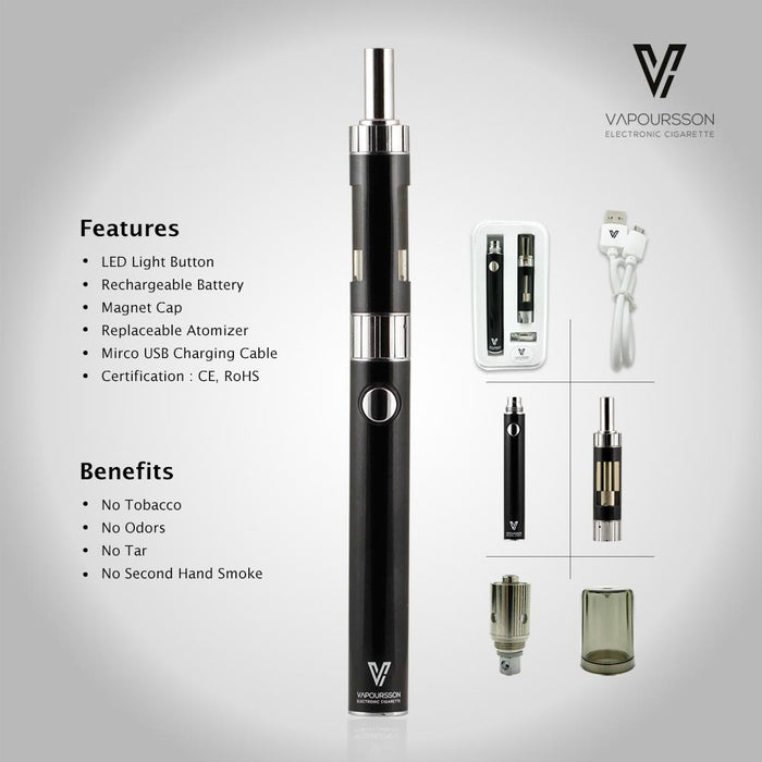 Vapoursson Magnet e-Cigarette - Refillable & Rechargeable Starter Kit | Cigee