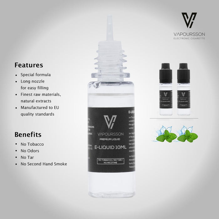Vapoursson e-Liquid - Strong Mint 0mg 10ml Bottle x 2 Pack | Cigee