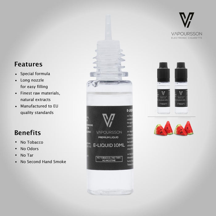 Vapoursson e-Liquid - Watermelon 0mg 10ml Bottle x 2 Pack | Cigee