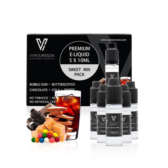 Vapoursson e-Liquid - Sweet Mix 0mg 10ml Bottle x 5 Pack | Cigee