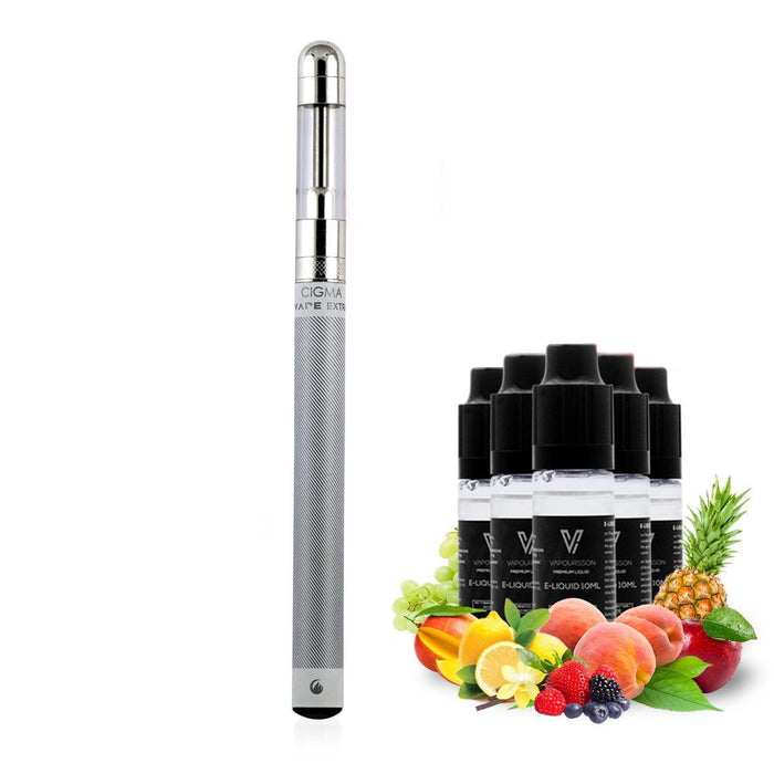 Cigma e-Cigarette Extra White - Refillable & Rechargeable Starter Kit + 5 x 10ml | Cigee