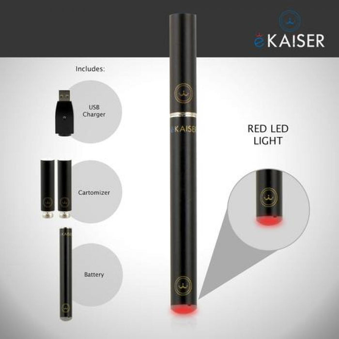 E Shisha Pen Starter Kit eKaiser Rechargeable Black Battery E Liquid Eshisha+eKaiser e-Cigarette Black Cartomizer - Bubble Gum 0mg x 5 Pack