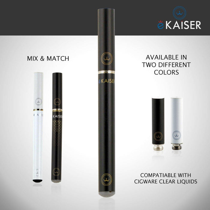 E Shisha Pen Starter Kit eKaiser Rechargeable Black Battery E Liquid Eshisha+eKaiser e-Cigarette Black Cartomizer - Bubble Gum 0mg x 5 Pack