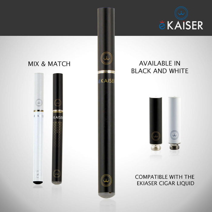 E Shisha Pen Starter Kit eKaiser Rechargeable Black Battery E Liquid Eshisha+eKaiser e-Cigarette Black Cartomizer - Bubble Gum 0mg x 5 Pack