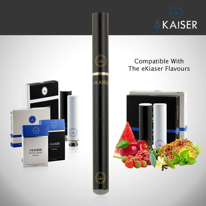 E Shisha Pen Starter Kit eKaiser Rechargeable Black Battery E Liquid Eshisha+eKaiser e-Cigarette Black Cartomizer - Bubble Gum 0mg x 5 Pack