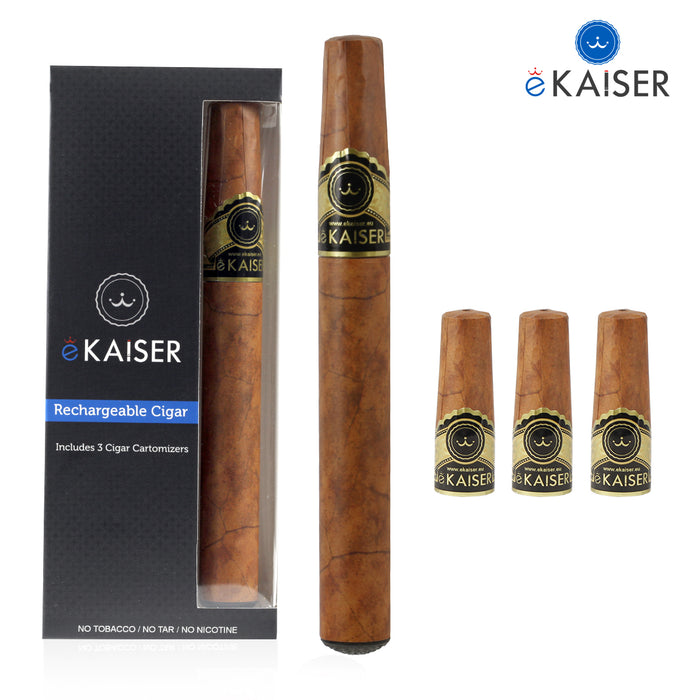 eKaiser e-Cigar - Classic e-Cigarette 0mg x 2 Pack + eKaiser e-Cigar Cartomizer - Apple 0mg x 2 Pack