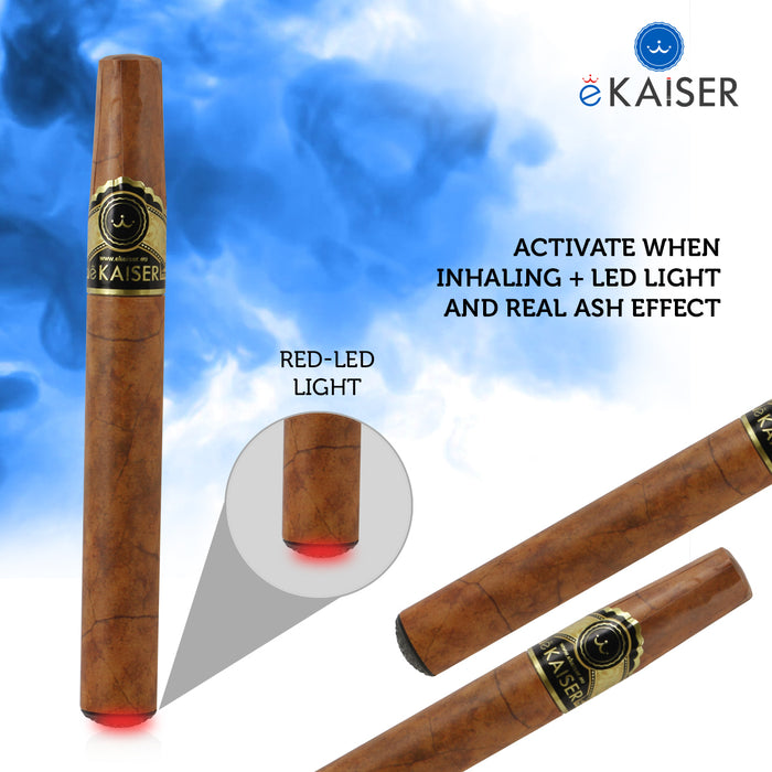 eKaiser e-Cigar - Classic e-Cigarette 0mg x 2 Pack + eKaiser e-Cigar Cartomizer - Apple 0mg x 2 Pack