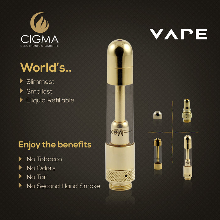 UniCoil BVC Coils V2 2.1ohm + Cigma Vape Clearomizer for Cigma Extra Battery e-Cigarette