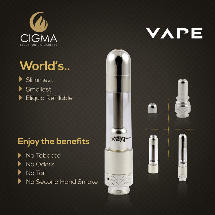 Cigma Vape Clearomizer for Cigma Slim Battery e-Cigarette+Cigma Vape Coils