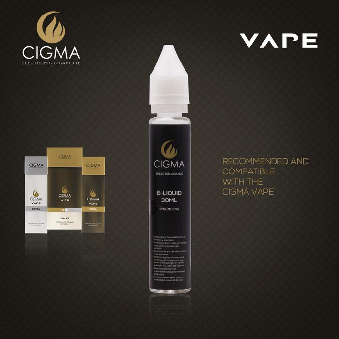 CIGMA Classic Tobacco 30ml E Liquid 0mg+ Electronic Cigarette Rechargeable