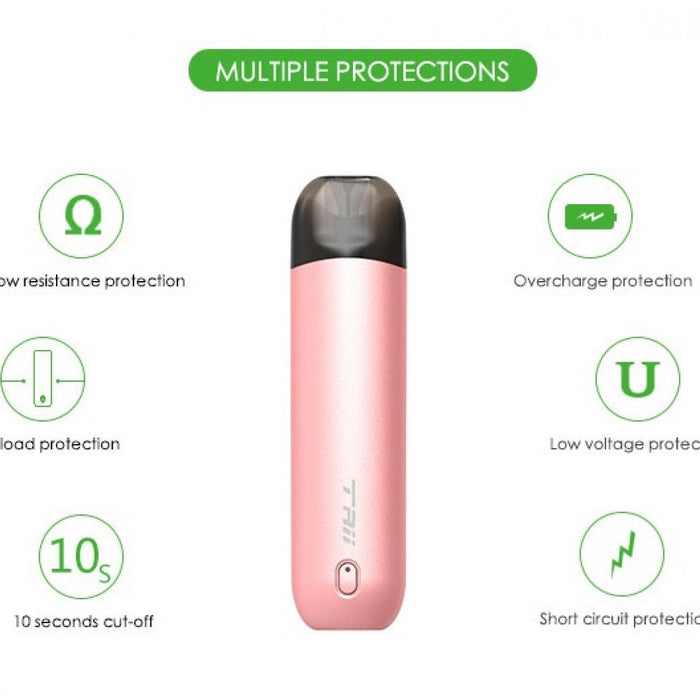 Cigma Slim Pen Pod - Blue + Innokin EQ FLTR Kit Rose Gold