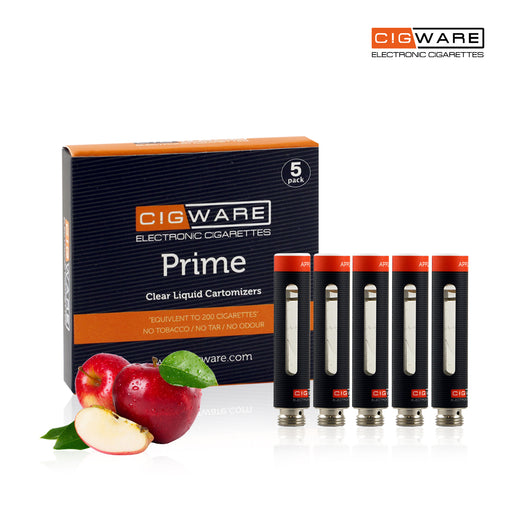 Cartomizer, 5 Pack, E-liquid, 0mg, Apple, Cigware