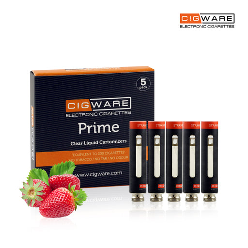 Cartomizer, 5 Pack, E-liquid, 0mg, Strawberry, Cigware