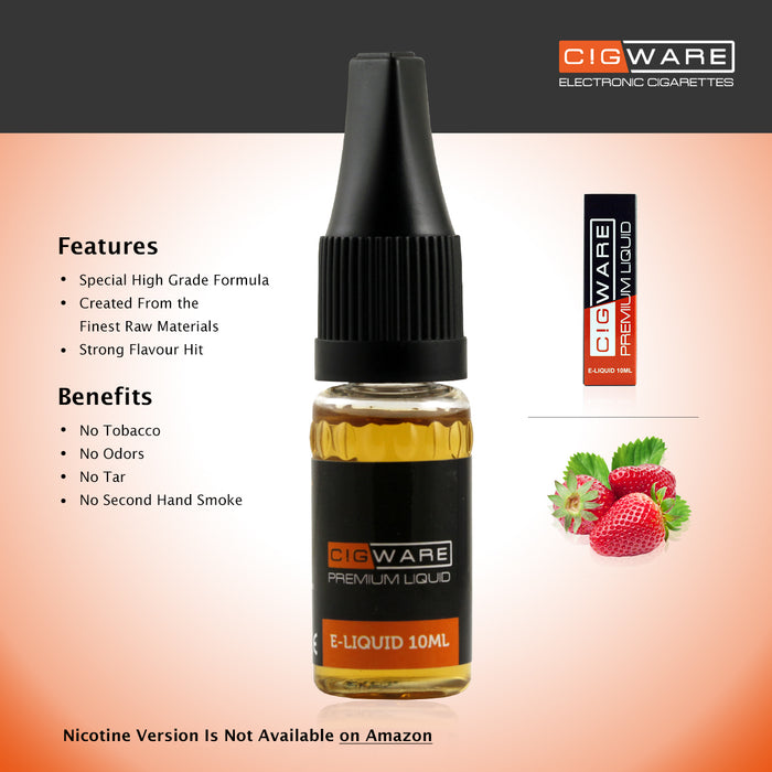 E-liquid, 10ml, 0mg, Strawberry, Cigware