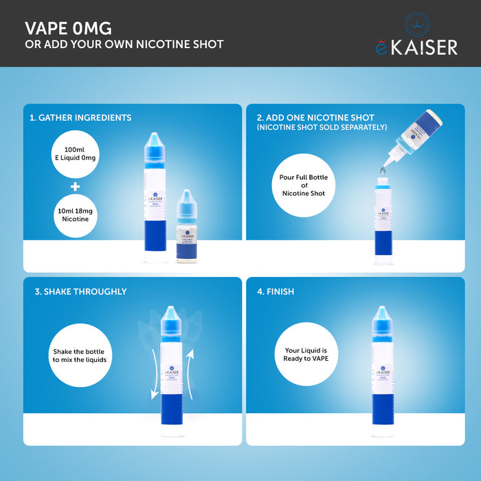 Shortfill, 30ml, 0mg, eKaiser, Blueberry Mint