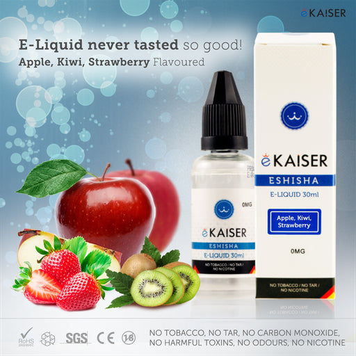 E liquid |Blue eKaiser Range | Apple, Kiwi, Strawberry 30ml | Refill For Electronic Cigarette & E Shisha